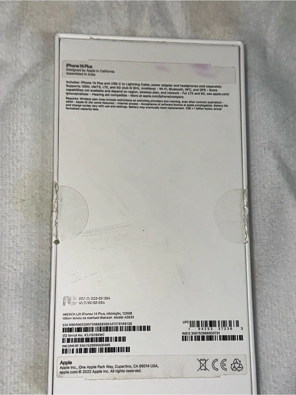 🍎Lot of 3 Apple iPhone 14 Empty Retail Boxes Only No Phones 📱